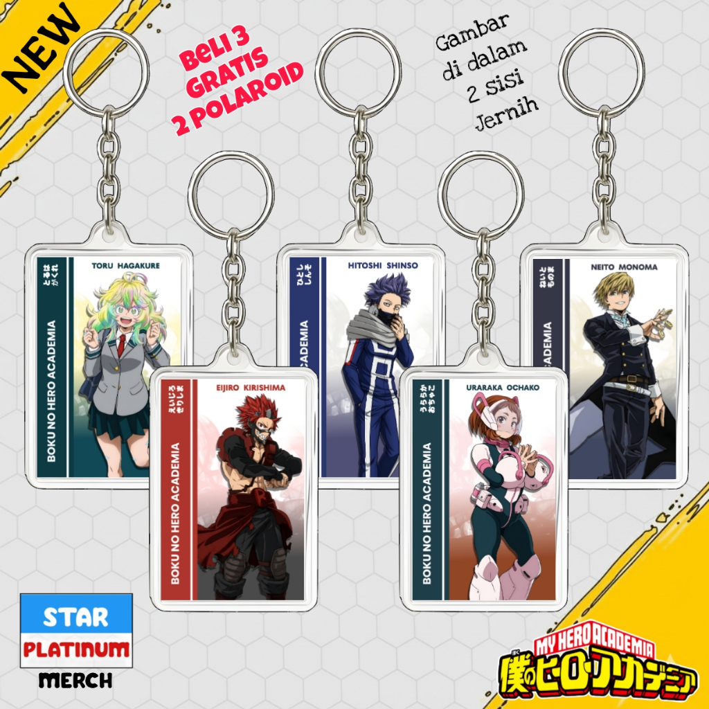 Boku no Hero Academia พวงกุญแจอนิเมะ Eijiro Kiranghima อุราคาโกะ Toru Hagakure Hitoshi Shinso Neito Monoma