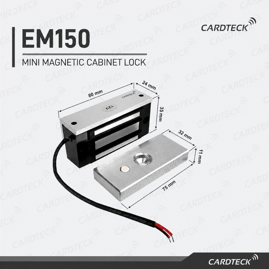 CARDTECK EM150 ล็อค EM แม่เหล็กไฟฟ้า 150lbs 60กก