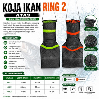 Koja ikan - Keramba ikan dua ring - Wadah  hasil mancing - Korang - Koja ring dua tutup serut