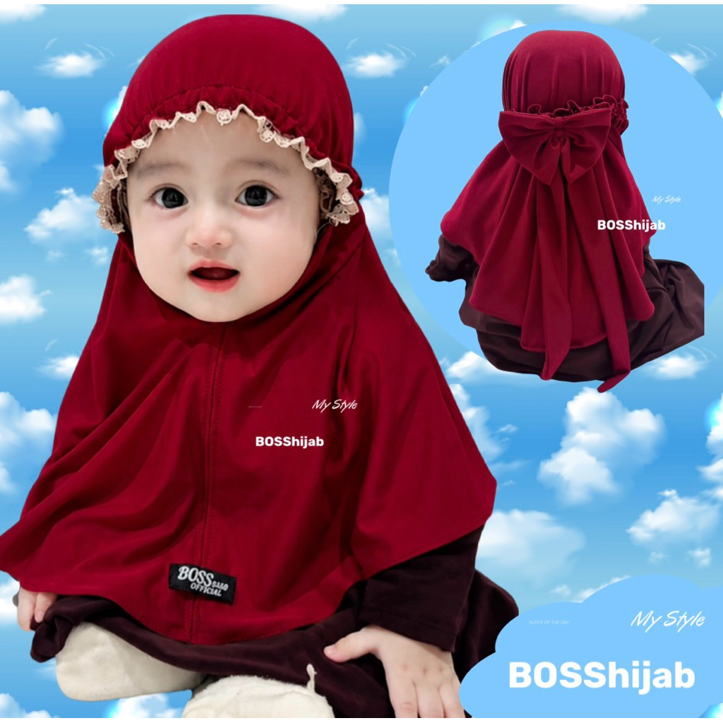 BOSShijab เด็ก/BABY ฮิญาบ MALIKA BABY อายุ 0 3 6 เดือน 1-2 ปีวัสดุเจอร์ซีย์