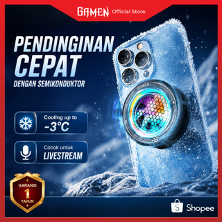 GAMEN Fan Cooler HP Gaming GMR09 Magnetic dengan Penjepit sampai dibawah 0°C RGB Light 5000 RPM Heatsink Pendingin HP Semikonduktor Kipas HP Cooling Fan Original