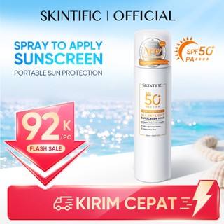 [SKINTIFIC AUTHORIZED] All Day Light Sunscreen Mist SPF 50 PA++++ | Sunscreen Spray UV Mist Tone Up Sun Shield Sunscreen Whitening Glowing Barrier Anti-Aging Brightening Whitening Mencerahkan Wajah Melindungi Kulit dari Sinar UVA UVB