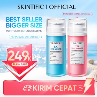 [SKINTIFIC AUTHORIZED] Big Size 80g Moisturizer Mel / Krim Wajah / Moisturizer Mencerahkan / Cream siang malam / Moisturizer niacinamide whitening / Day cream pemutih / Moisturizer glowing / Symwhite brightening / Barrier / Acne Calming moist