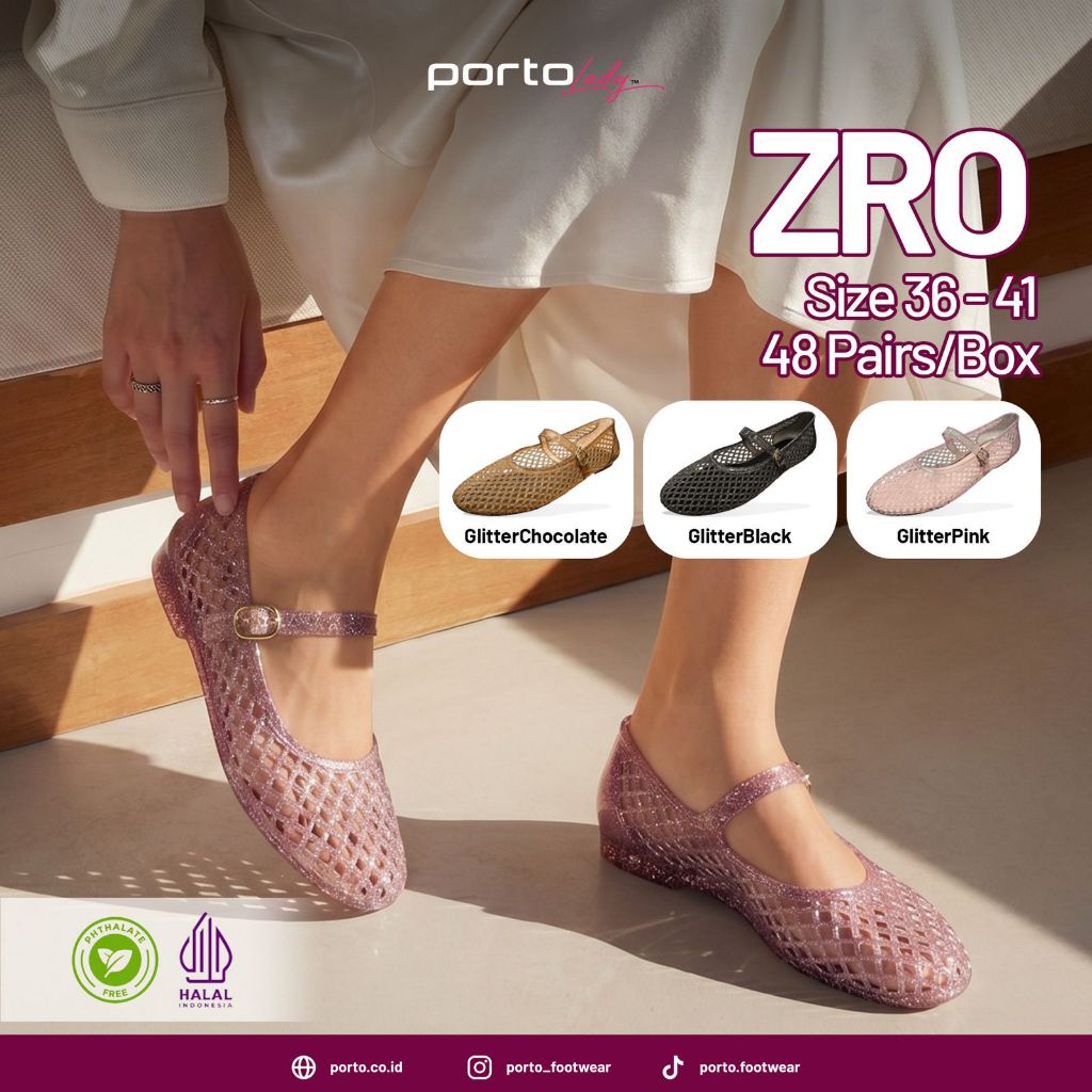 PORTO LADY ZRO NEWEST JELLY NET FLATSHOES