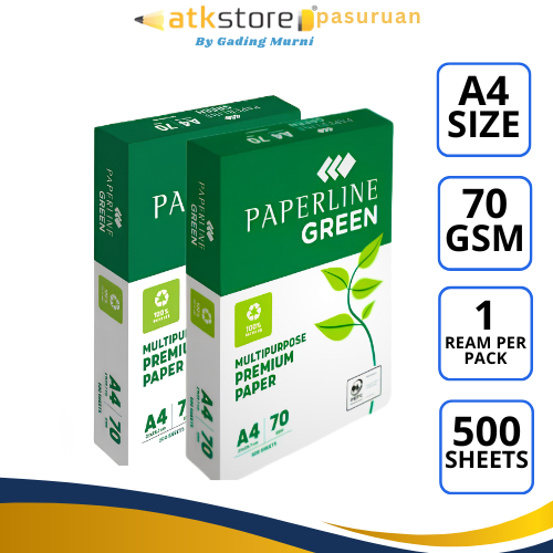 Paperline Green A4 HVS Paper 70gr 500 แผ่น / A4 Print & Photocoopy Paper - 70 GRAM