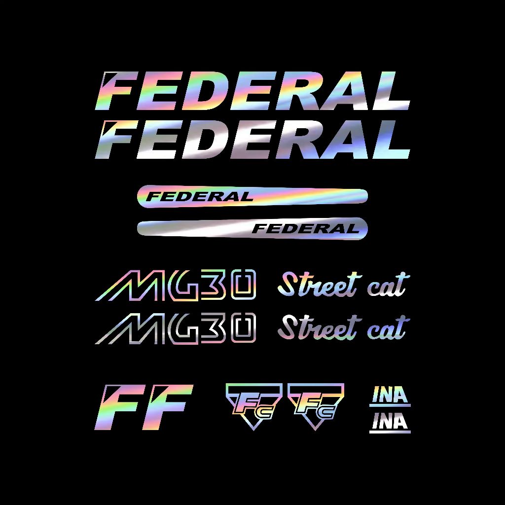 FEDERAL MG30 STREET CAT BIKE CUTTING DECAL STICKER, FEEDERAL BIKE STICKER