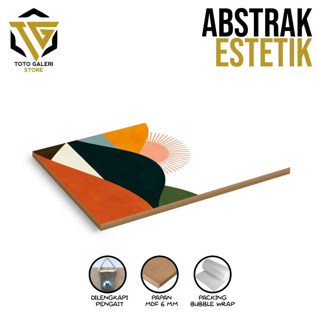 AESTTHETIC BOHEMIAN ABSTRACT WALL ART, SUITABLE FOR ROOMS - LIVING ROOMS, EASY TO INSTALL ขนาด 20X30