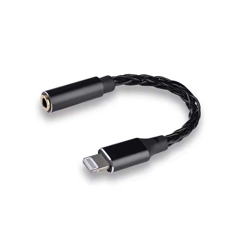 JCALLY JM08L HiFi หูฟังเครื่องขยายเสียง 3.5 มม.ถึง Lightning หูฟังอะแดปเตอร์ C101 DAC 8 ขาตั้ง Silve