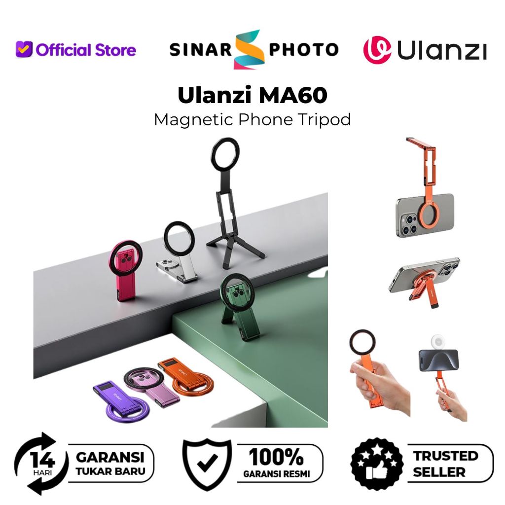 Ulanzi MA60 ขาตั้งกล้องโทรศัพท์แม่เหล็กพับได้ - Ulanzi MA60 ขาตั้งกล้องโต๊ะอลูมิเนียมแบบพกพาสําหรับ 