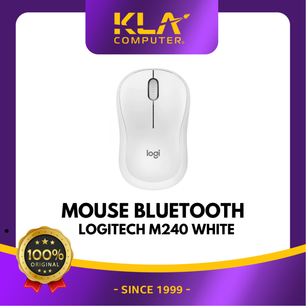Logitech M240 Wireless Bluetooth Silent Mouse Original - สีขาว