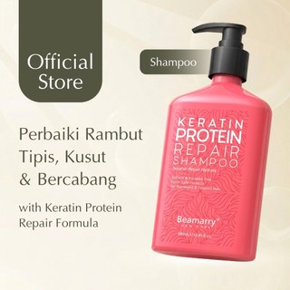 Beamarry New York Shampoo Keratin Protein Repair |380ml| Shampoo Menghaluskan Rambut & Anti Rambut Kasar - Anti Rontok – Hair Growth – Anti Ketombe – Penguat Akar Rambut |BPOM – No SLS – No Phospate – No Paraben – Untuk Kulit Kepala Sensitive|