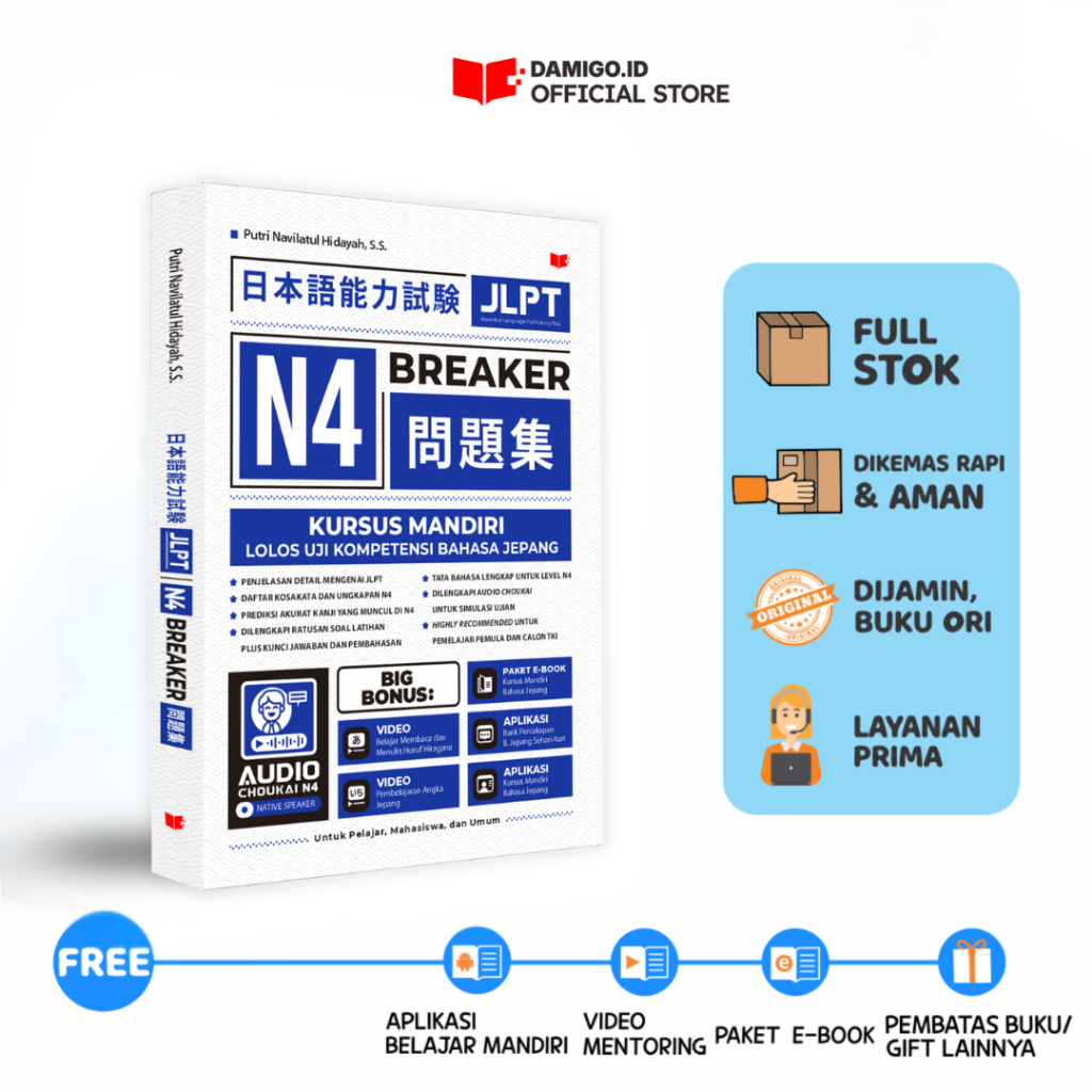 หนังสือ JLPT N4 BREAKER - หนังสือหลักสูตรอิสระผ่านการทดสอบการทํางานภาษาญี่ปุ่น JLPT N4