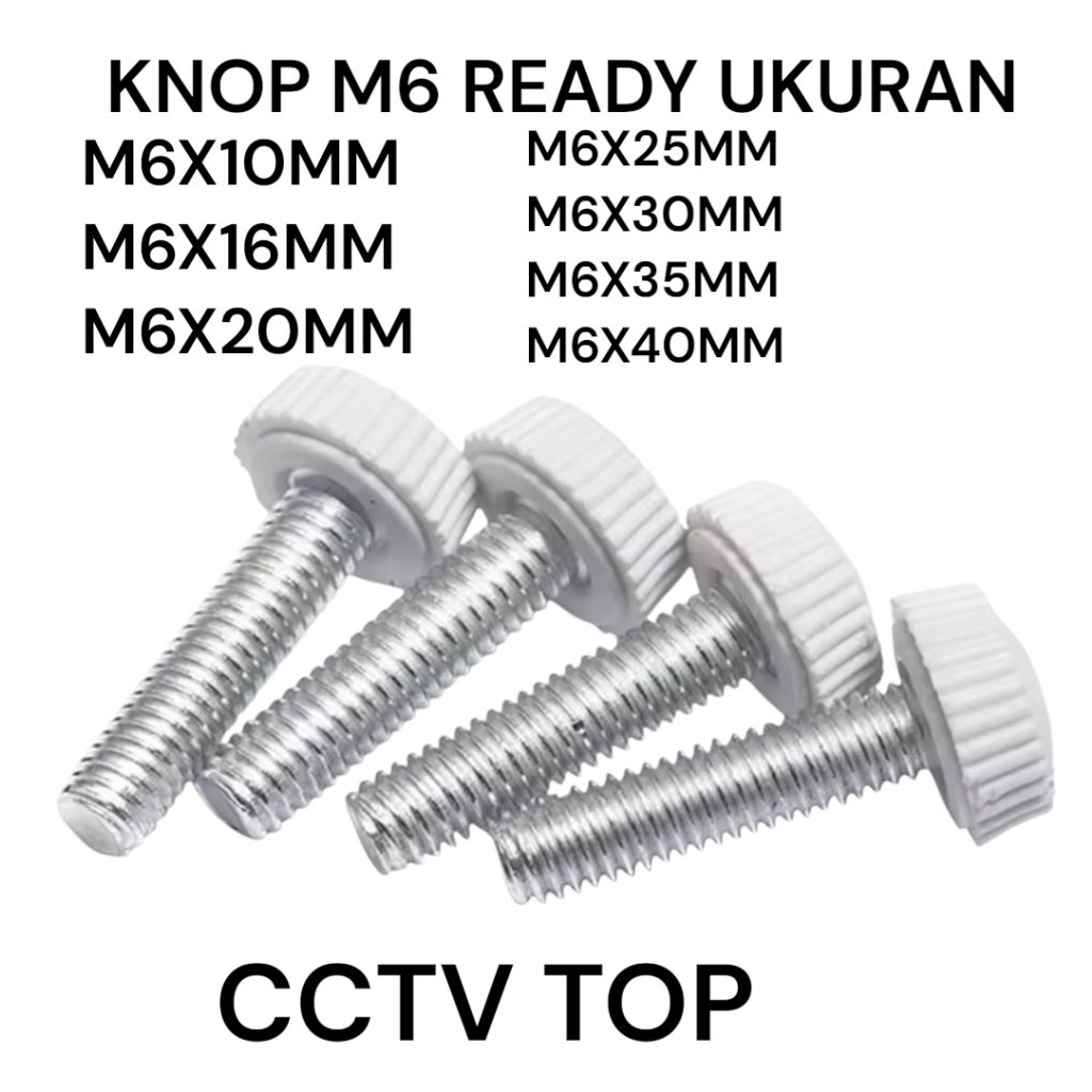 ลูกบิดหูสีขาว BOLT M6/M6 KNOB ADJUSTER BOLT