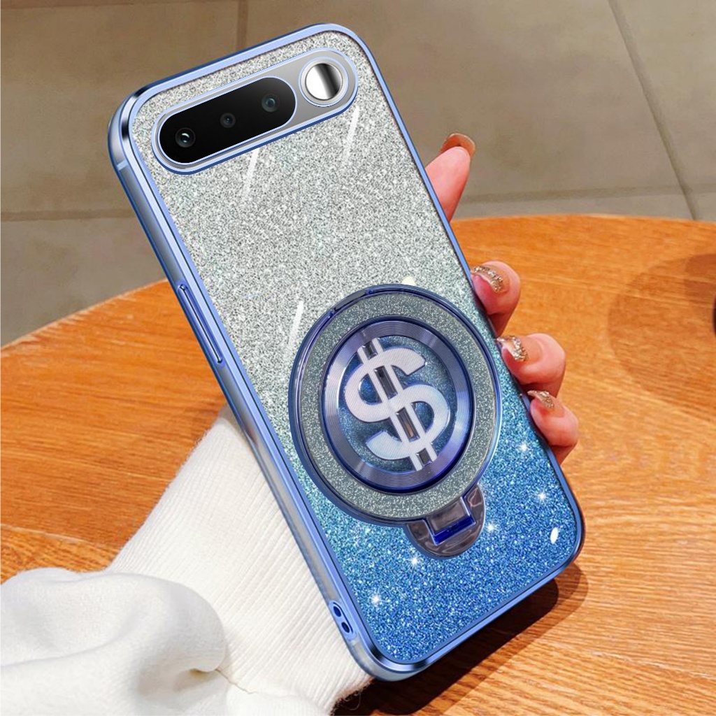 เคสนิ่ม Realme 16 5G Glitter Dollar Ring Stand รองรับการชาร์จไร้สาย