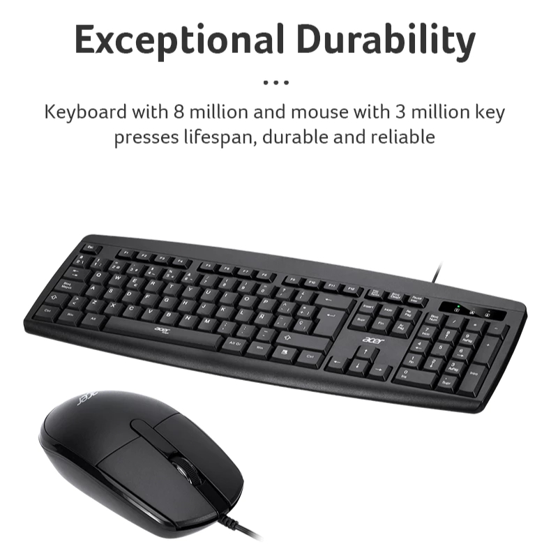 Acer OCC307 Combo Keyboard Mouse USB แบบมีสาย รองรับ Windows & Mac