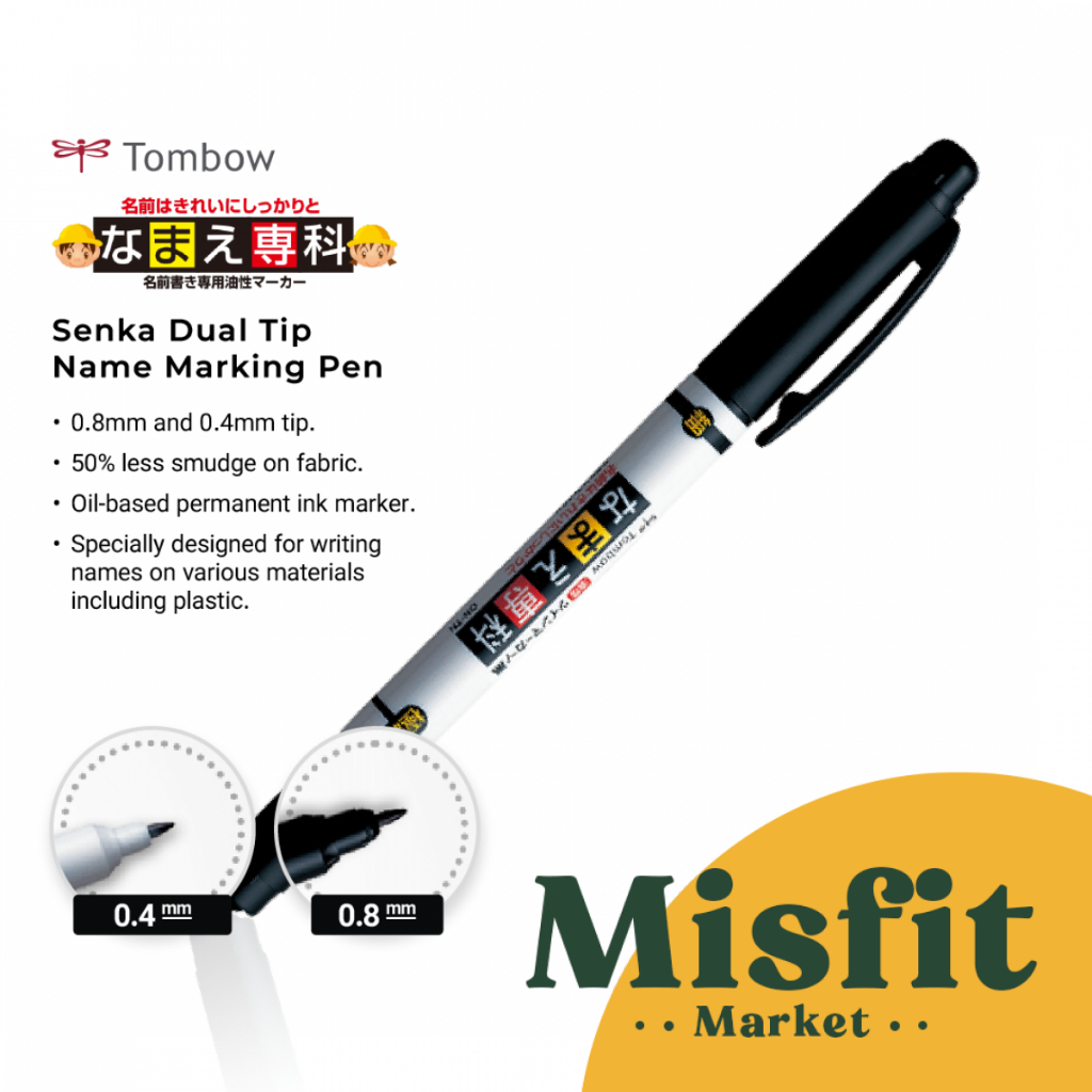 Tombow Name Senka 0.4 0.8 mm Oil Based Dual Tip Marking Pen ปากกามาร์กเกอร์อะคริลิกถาวร