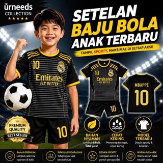 COD / SETELAN BAJU BOLA ANAK MDRD HITAM TERBARU MBAPPE PIALA DUNIA LIGA TIMNAS NEGARA / JERSEY FUTSAL MURAH / SET BAJU BOLA ANAK LAKI LAKI TERMURAH