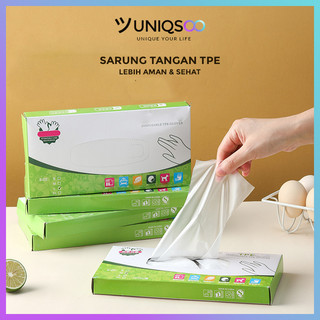 UNIQSOO Sarung Tangan TPE Sekali Pakai Sarung Tangan Plastik Pembersih Rumah Tangga Bebas Latex Hand Gloves Higienis Steril XY068