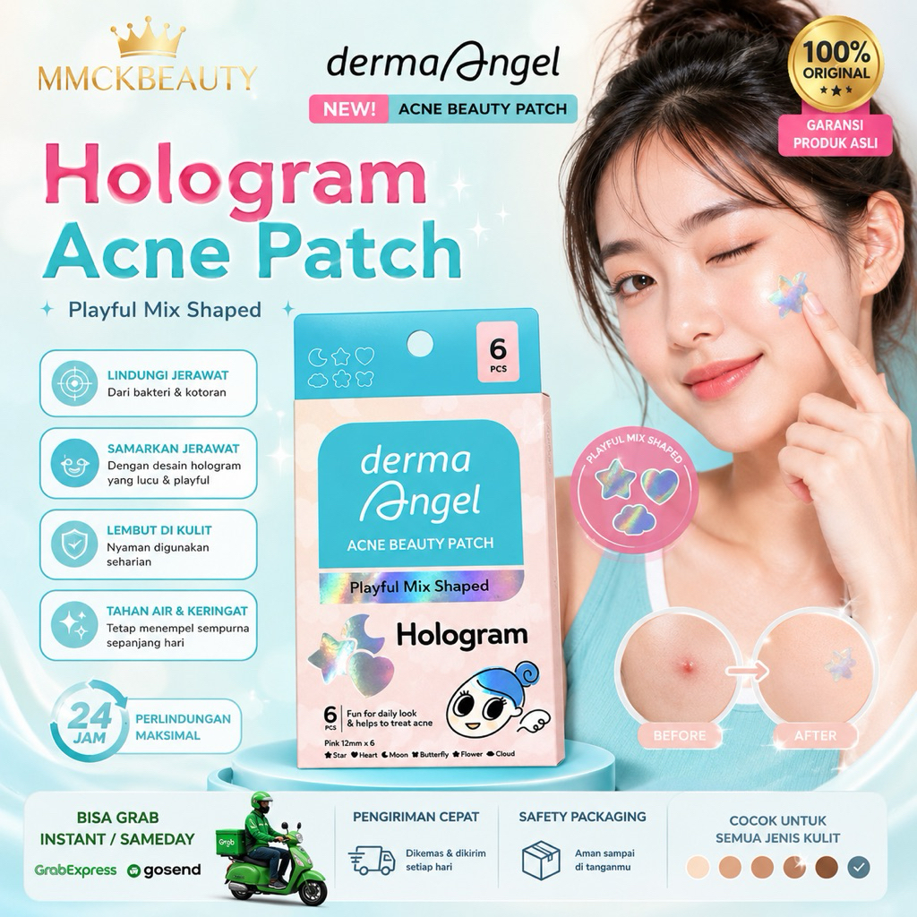 เนื้อหาผสมขี้เล่นของ Derma Angel Hologram 6 ชิ้น