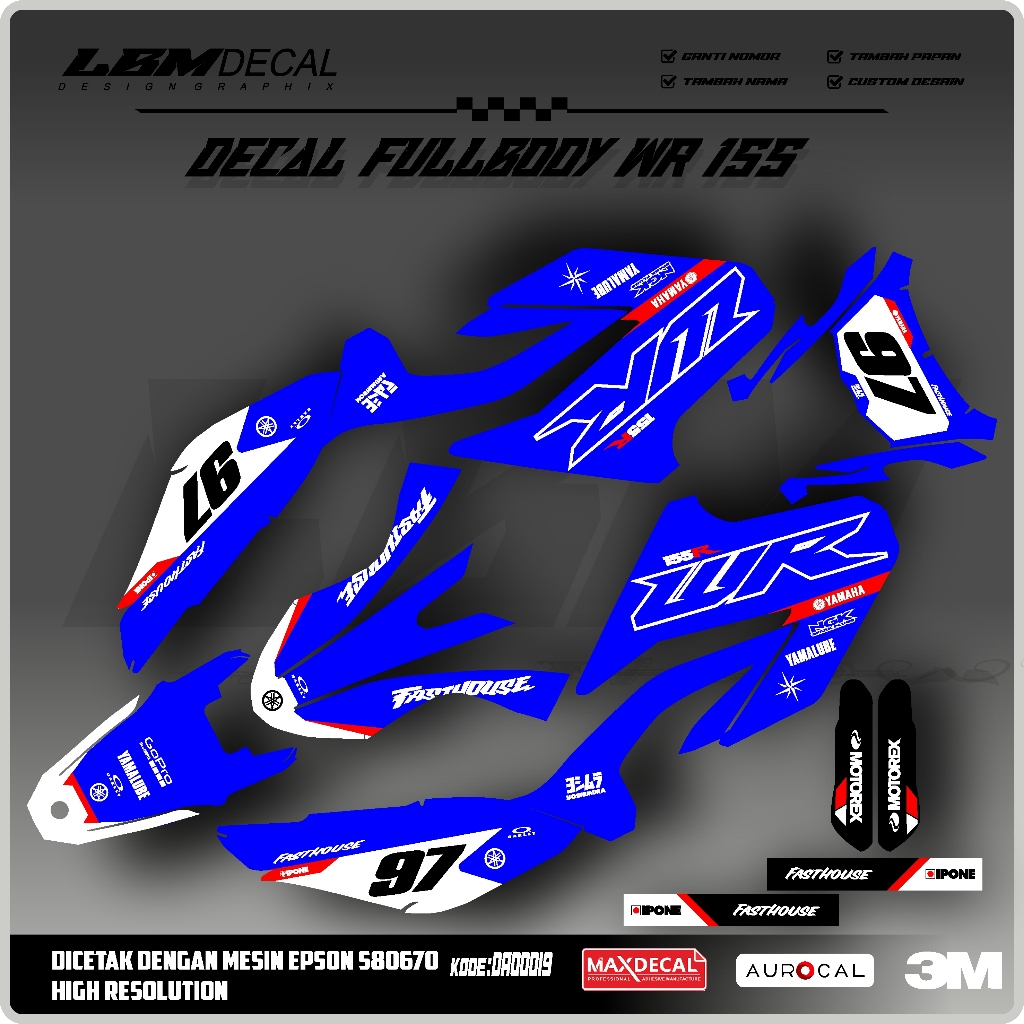 Decal WR155 Full Body Free การประเมินสีที่กําหนดเอง NEW DESIGN DA00019
