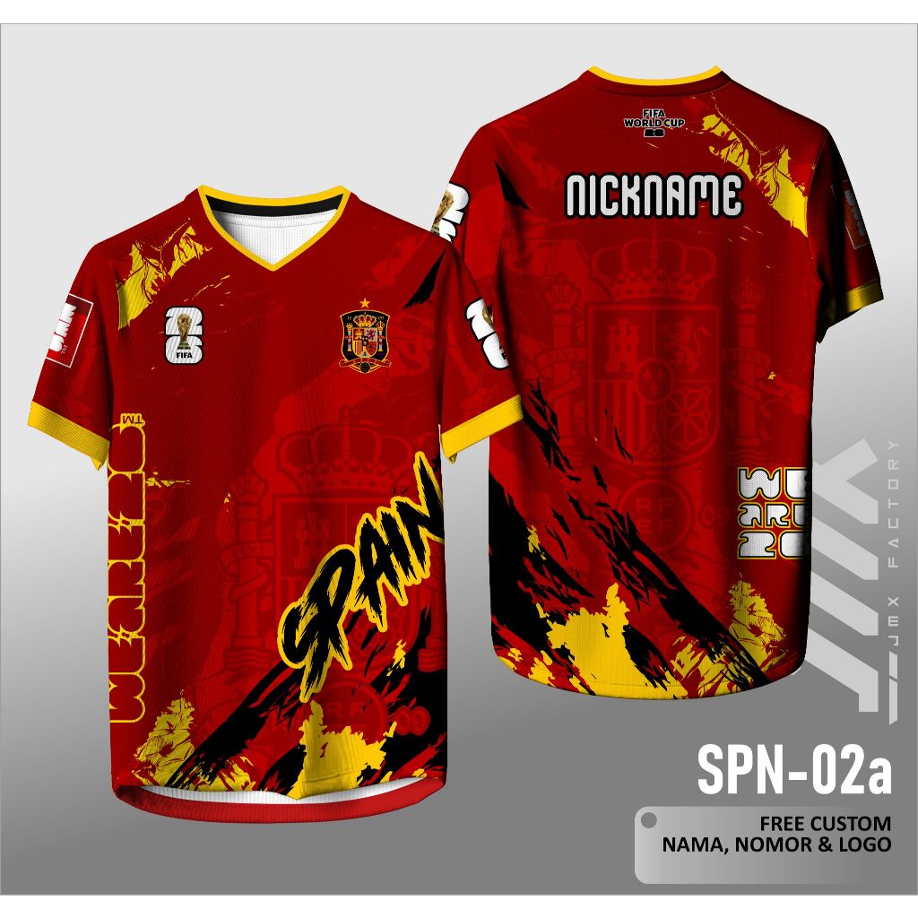 2026 เสื้อ World Cup Spain แฟนผู้สนับสนุน SPN-02b