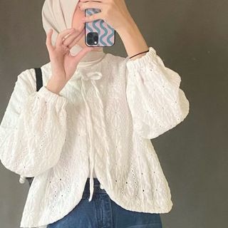 Queenie Outer By Boonaachic | Atasan Outer Wanita | Atasan Baju Wanita | Baju Wanita Terbaru | Blouse Korean Style | Outfit Warna Pastel
