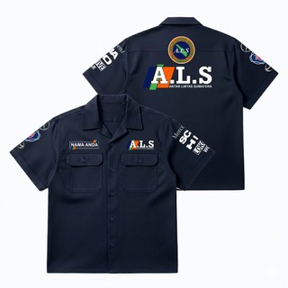 Kemeja PDH WORKSHIRT PT ANTAR LINTAS SUMATERA ALS – American Drill Sablon – Seragam CREW BUS