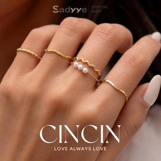 Sadyye Cincin Titanium Wanita 1 Set isi 5PCS Cincin wanita fashion Trendy Berbagai Bentuk