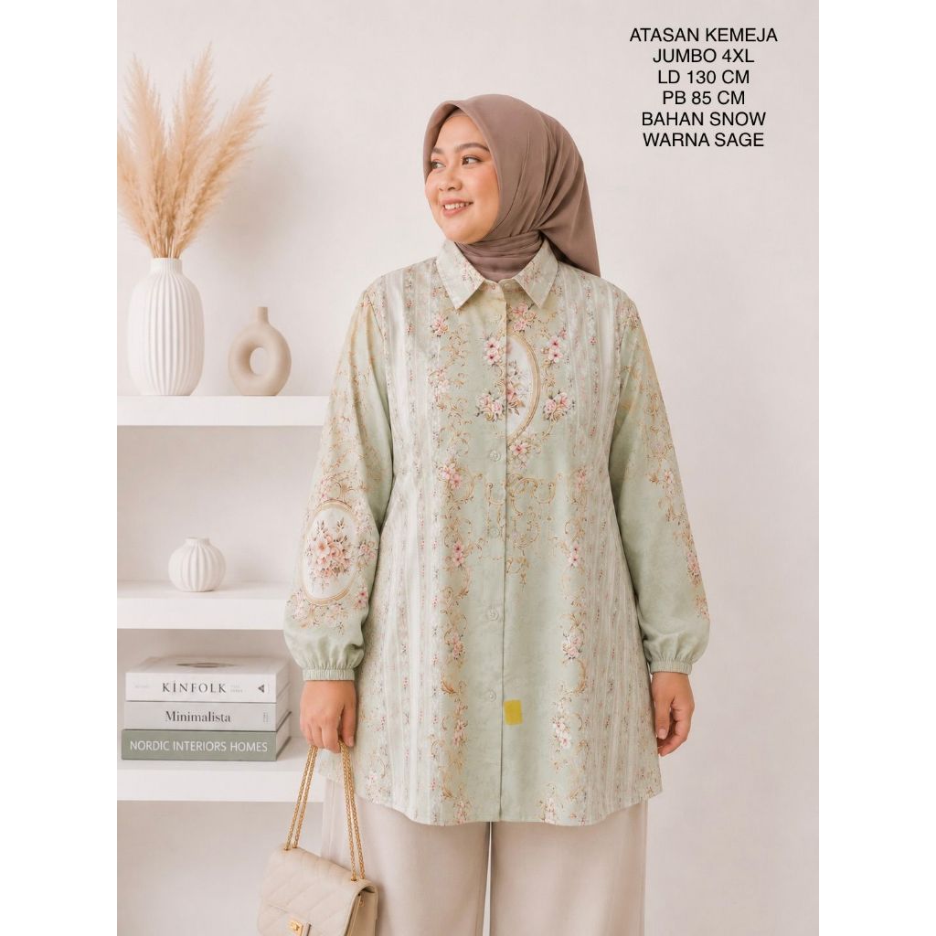 เสื้อเชิ้ต KEMEJA Jumbo ขนาดหน้าอก 130 ซม. Modern Abstract Motif - เสื้อ Avira