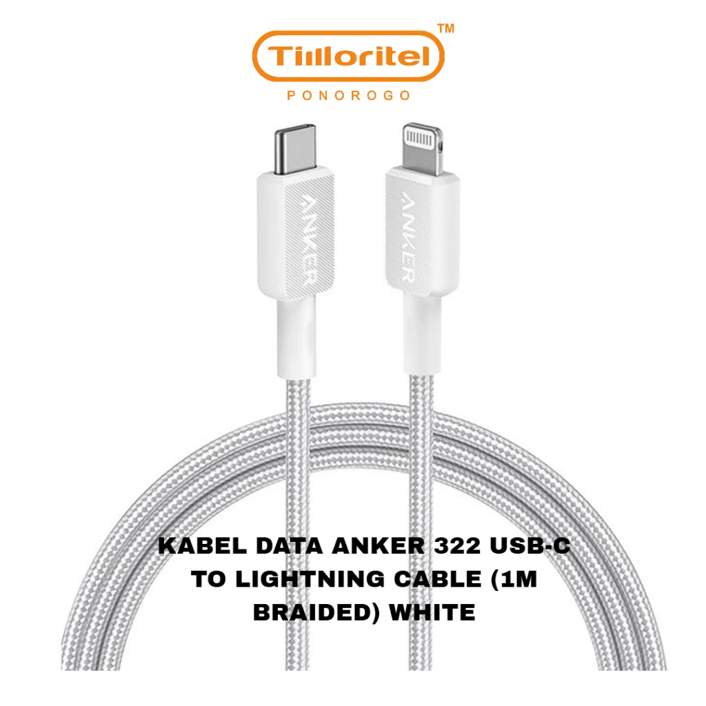 ANKER 322 USB-C TO LIGHTNING DATA CABLE (1M BRAIDED) สีขาว