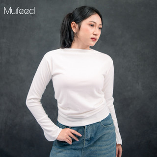 MUFEED - Basyira Top | Blouse Knit Wanita Lengan Lonceng Pinggang Rempel Korean Top Panjang