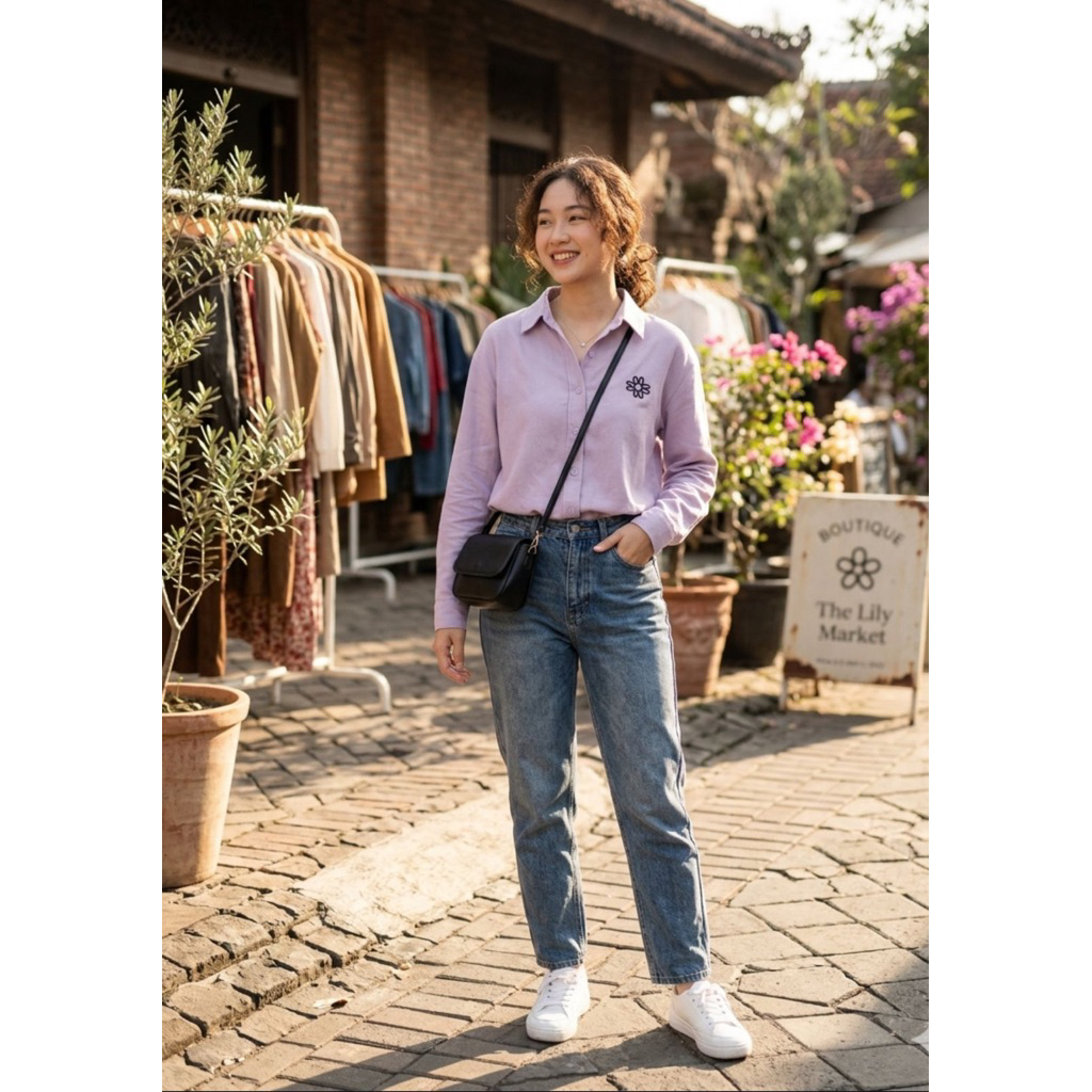 เสื้อ LINEN ของ KEFLA ANGEL พร้อมดอกไม้ EMBROIDERY