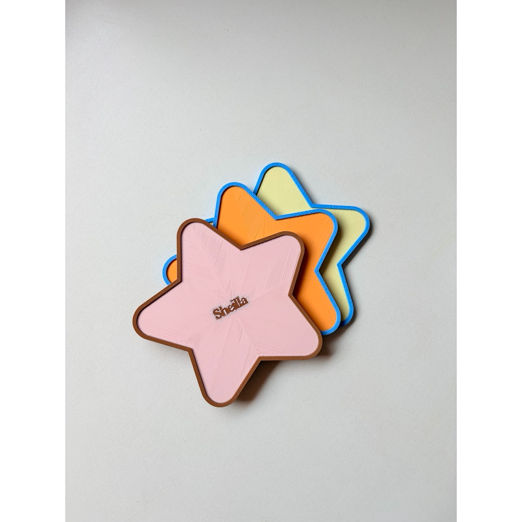 (Arte Lounge) Custom Name Star Coaster Matcha Coffee Aesthetic Coaster Tea Coffee Cafe Coaster เครื่องประดับผู้ถือถาดเครื่องประดับ