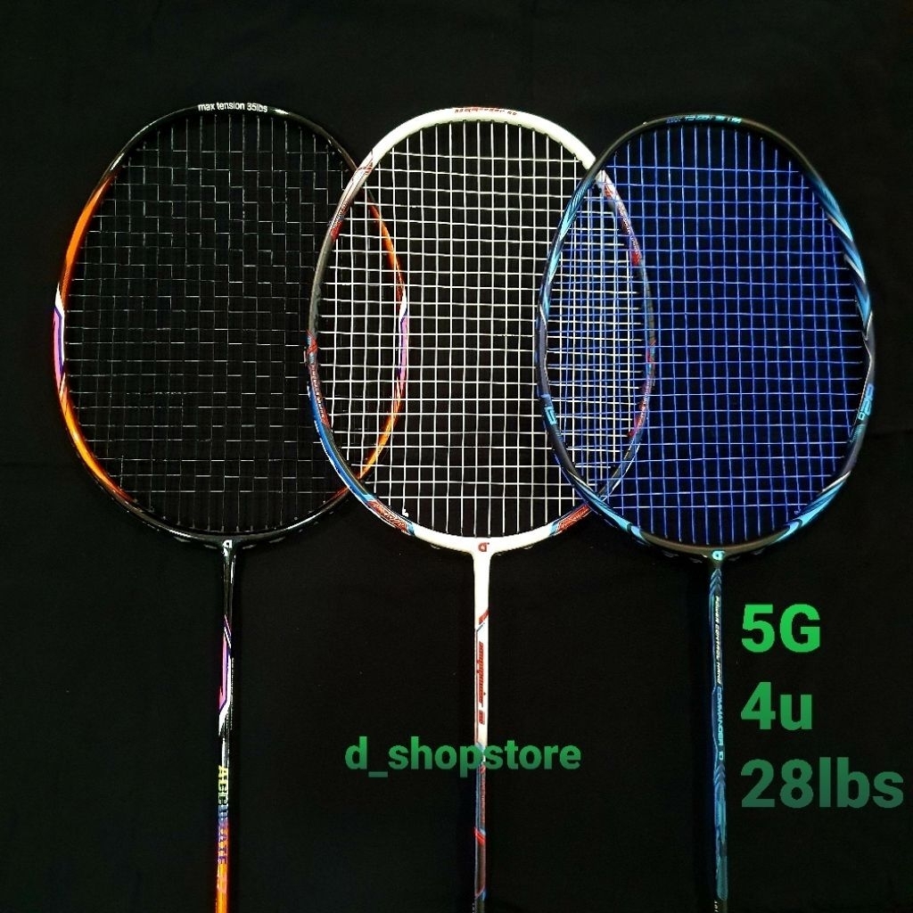 ไม้แบดมินตันน้ําหนักเบาและทนทานพร้อมใช้นําเข้าแบบยืดหยุ่น 26-28lbs Carbon Grafte, Bonus Bag & Grip