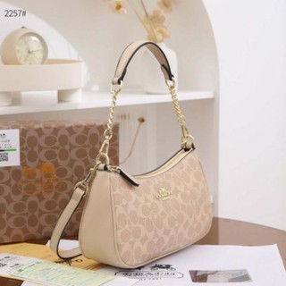 TAS WANITA TERR1 SHOULDER BAG IN SIGNATUR CANVAS KOMBINASI LEATHER SNOW