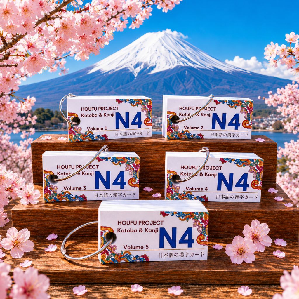 การ์ดแฟลช kotoba N4 เนื้อหาญี่ปุ่น 425 คันจิ