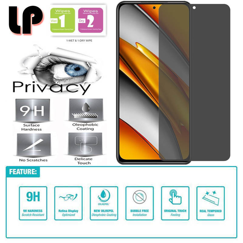 LAYAR LP กระจกนิรภัยป้องกัน Spy สําหรับ Xiaomi Poco F8 Pro - กระจกป้องกันรอยขีดข่วนหน้าจอสีดําความเป