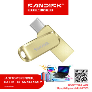 SANDISK Ultra Dual Drive Luxe OTG Type-C 128GB USB 3.2 - Gold Metal (Up to 400MBps)
