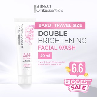 Shinzui WHITEssentials Double Brightening Facial Wash Snow Mushroom 20 ml Travel Size