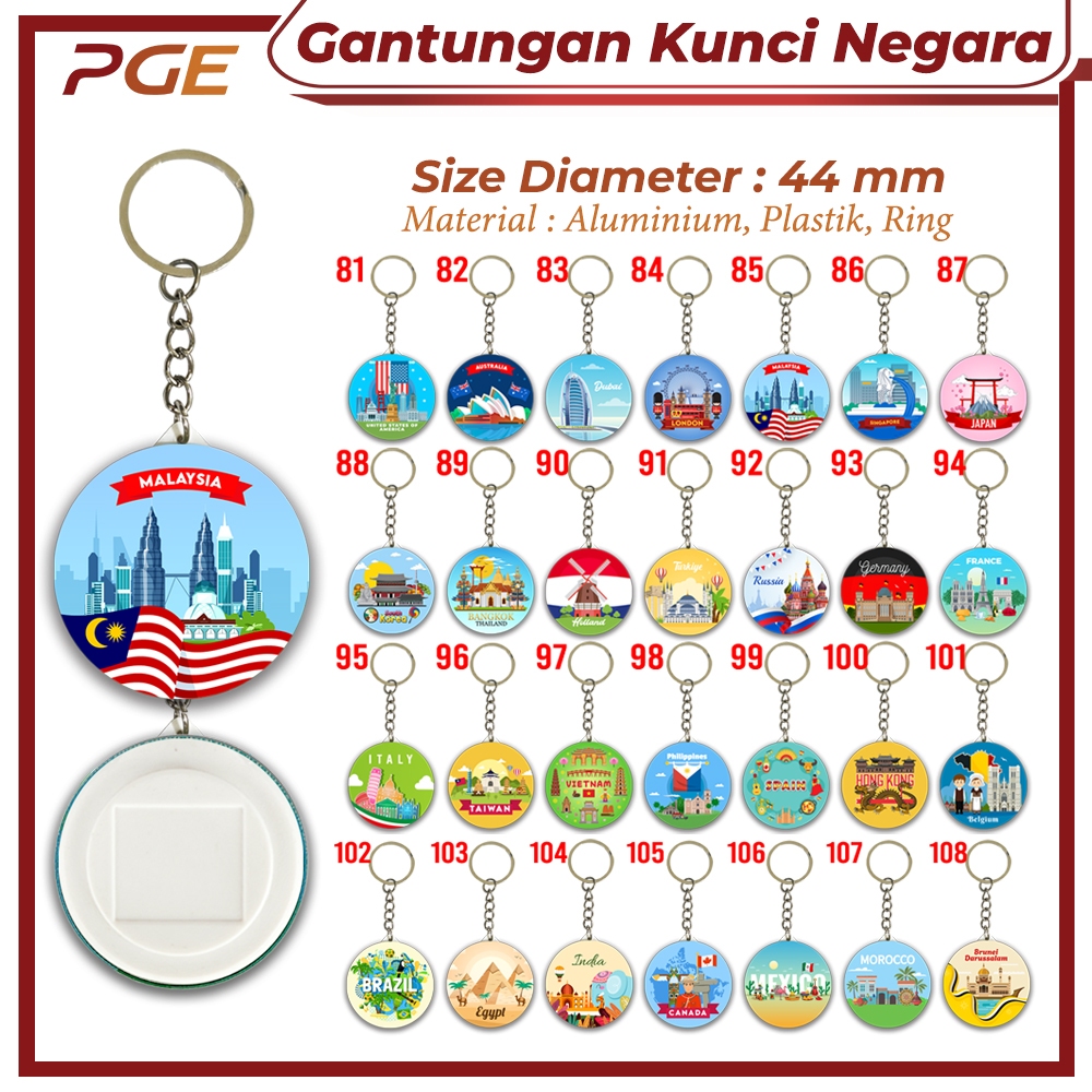 GANTUNGAN Landmark Series พวงกุญแจของที่ระลึกสําหรับประเทศต่างๆ Landmark Pin พวงกุญแจของที่ระลึก