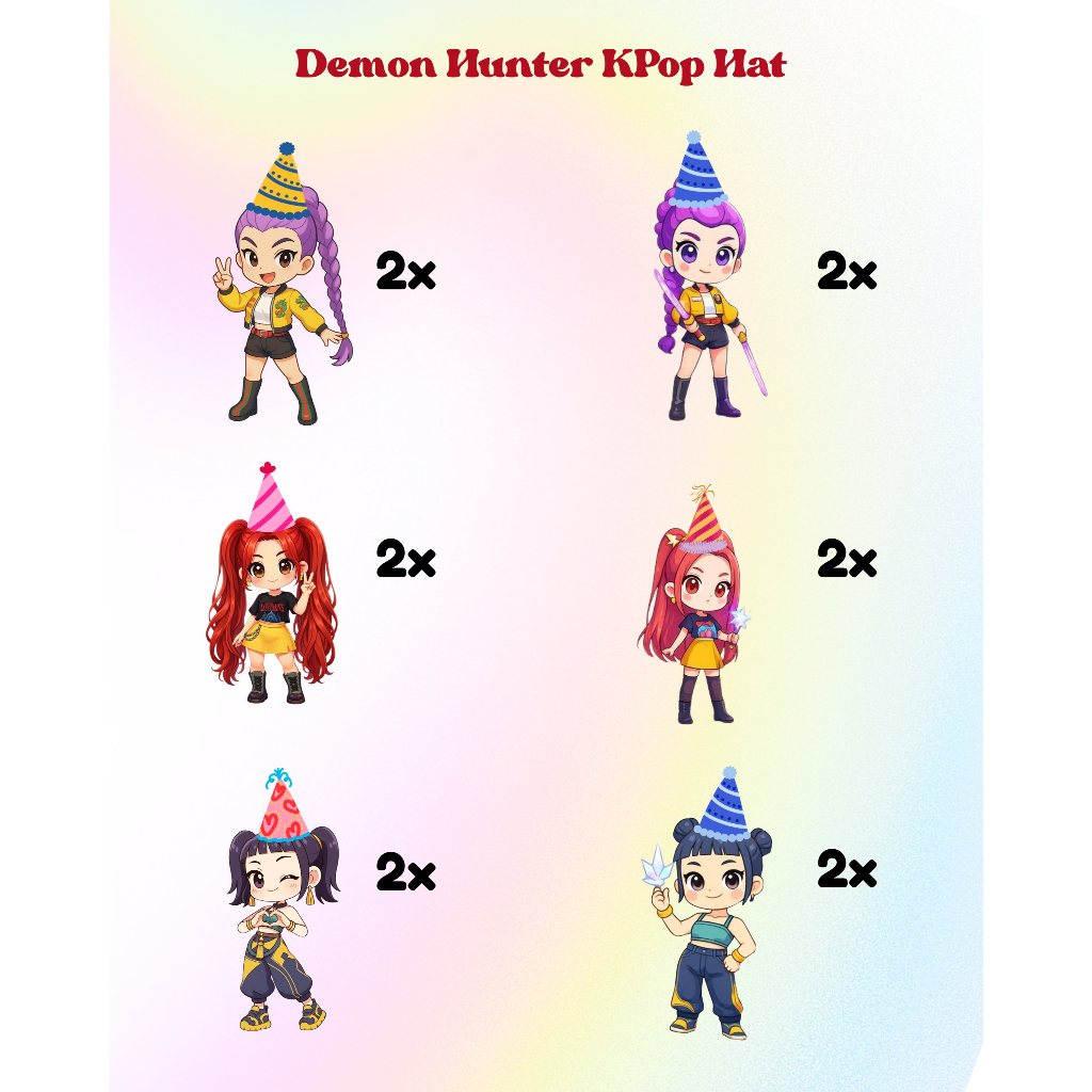 นักล่าปีศาจ KPop Topper // Demon Hunter Cupcake Topper // Demon Hunter Cupcake ตกแต่ง // Demon Hunte