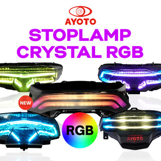 AYOTO STOPLAMP CRYSTAL RGB FULL SET RUNNING MOTOR PCX VARIO BEAT FI/ESP & DELUXE LED KUALITAS TINGGI PLUG AND PLAY 10 MODE STANDBY