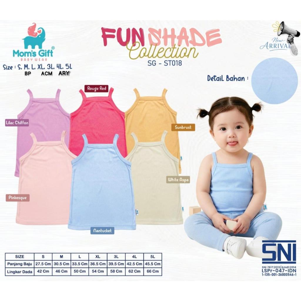 [3 ชิ้น] GIRLS SINGLET | MOMS GIFT BABY UNDERSHIRT ST018 l สีพรีเมี่ยม CHILDRENS CUFF