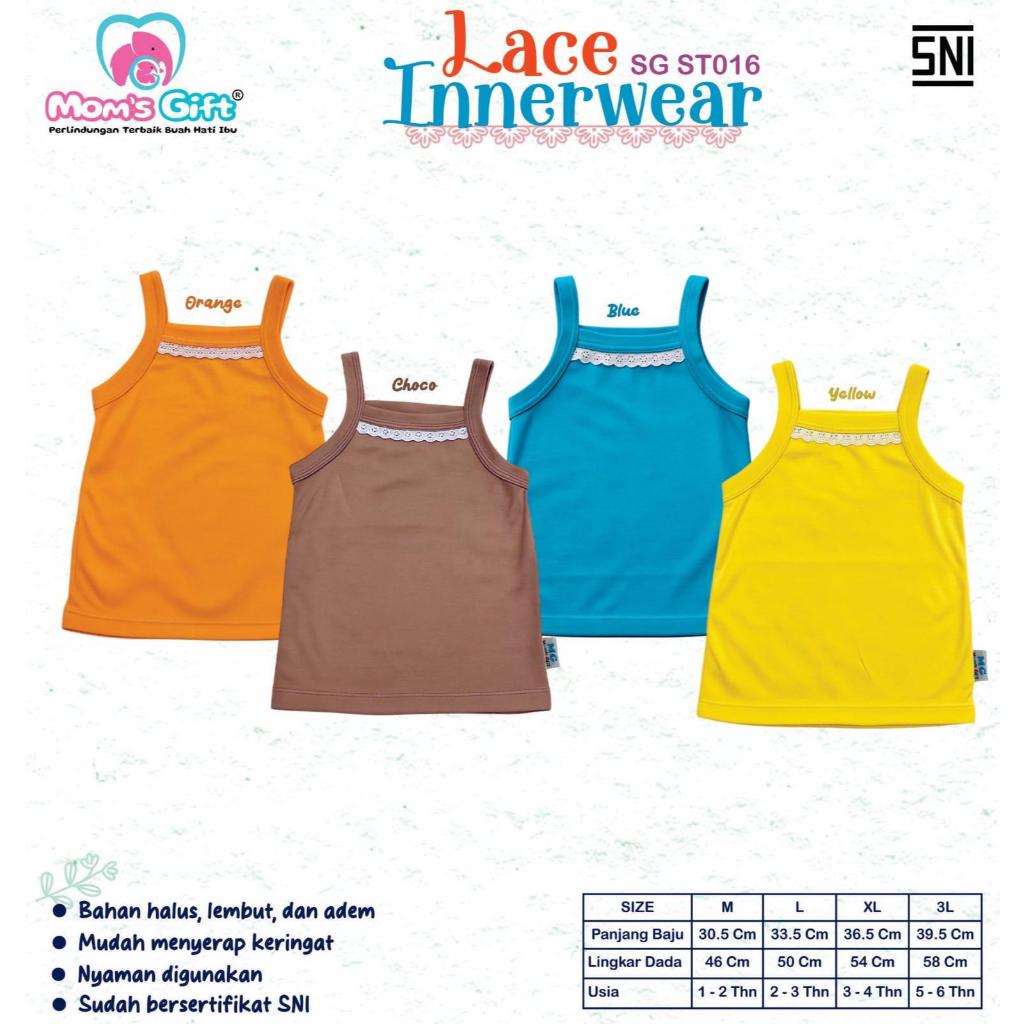 [3 ชิ้น] GIRLS SINGLET | MOMS GIFT BABY UNDERSHIRT ST016 l กระทะสีพรีเมี่ยม