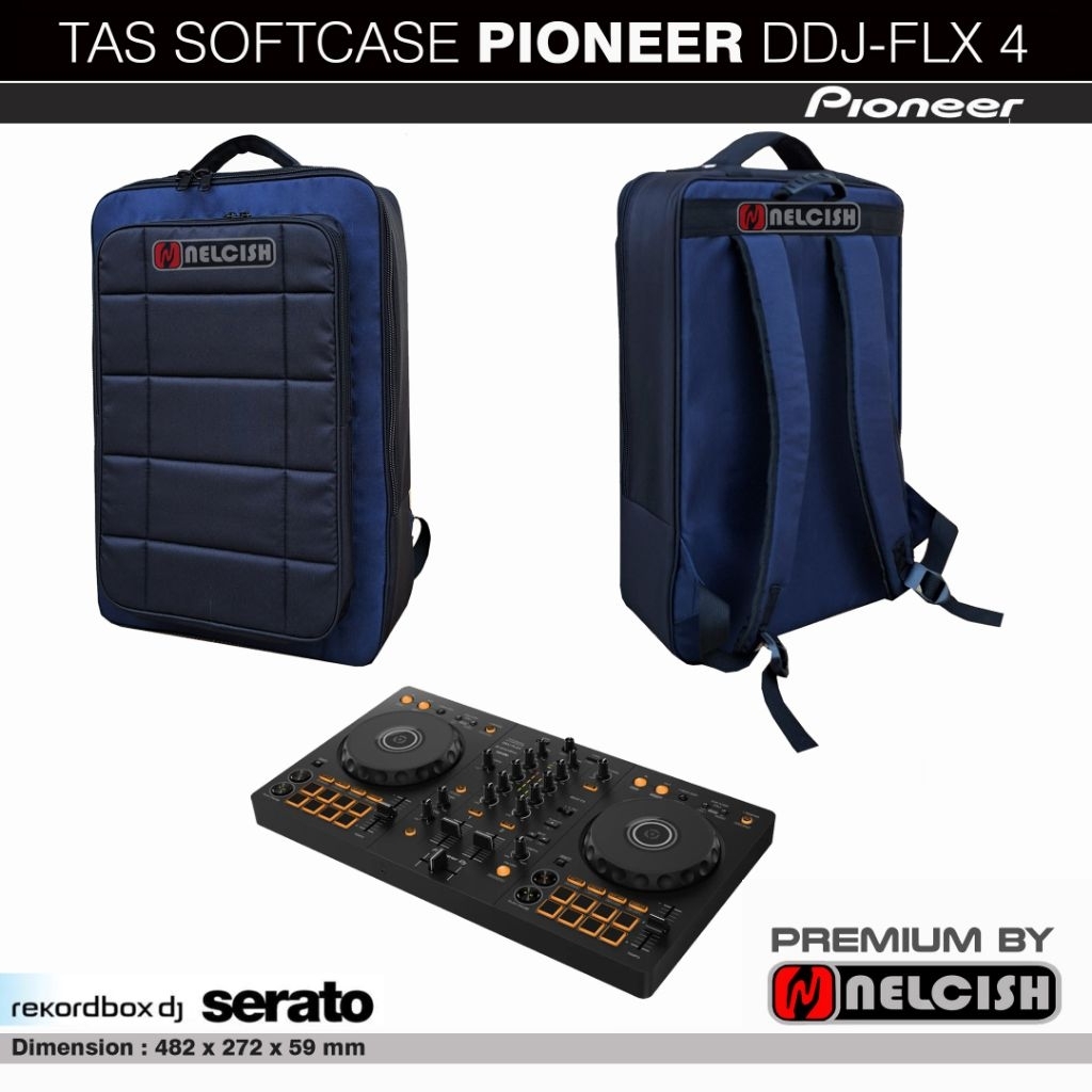 Softcase Semi Gigbag Pioneer DJ DDJ-FLX4 Controller Bag Case DDJ FLX4 โดย NELCISH