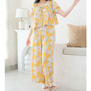 AURAE - EMILY  | One Set Babydoll Rayon Viscose Motif Celana Panjang