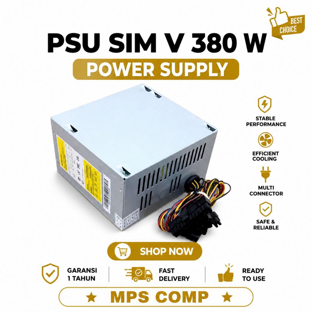 Simbadda แหล่งจ่ายไฟคอมพิวเตอร์พีซี 380 วัตต์ / PSU