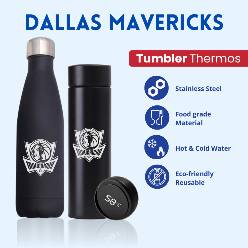 TERMOS DALLAS MAVERICKS - TUMBLER THERMOS โลโก้ดีไซน์แบบกําหนดเอง DALLAS MAVERICKS
