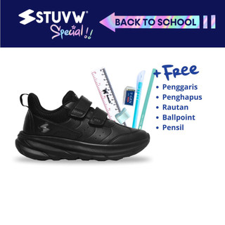 STUVW Volt - Sepatu Sekolah Anak Hitam BTS - Sepatu Sekolah Anak Perempuan dan Laki-laki
