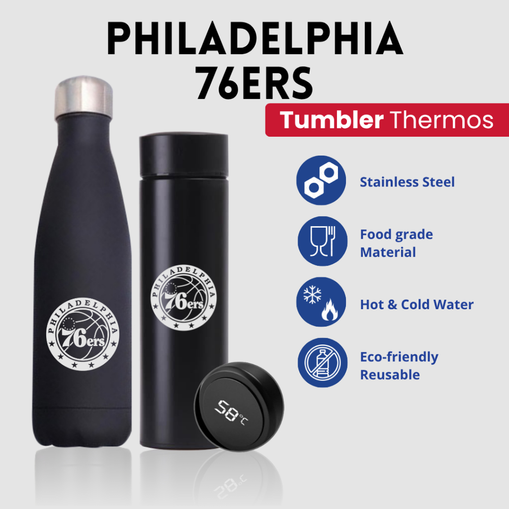 TERMOS PHILADELPHIA 76ERS - TUMBLER THERMOS CUSTOM DESIGN โลโก้ PHILADELPHIA 76ERS